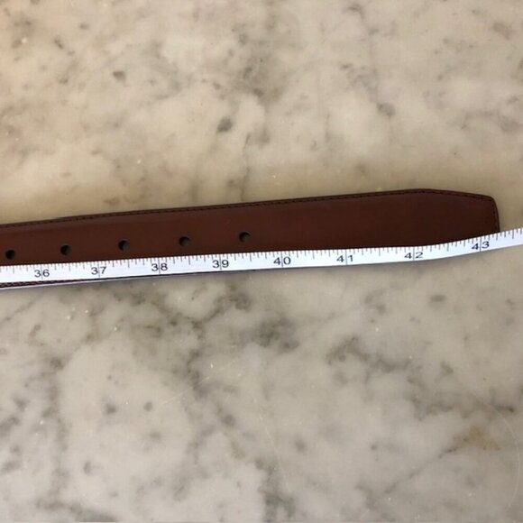 RALPH LAUREN Brown Leather Belt Silver Tone Buckle NWOT - Picture 13 of 16